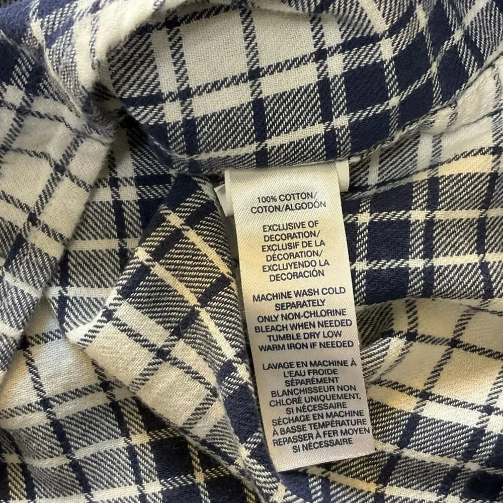 Chaps Men’s Plaid Flannel Button Down Shirts Size M Bundle of 2
